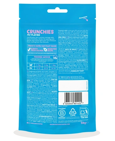 Edgard & Cooper  zakje crunchies snacks  zalm  Voor Volwassen Katten  50 g - afbeelding 2