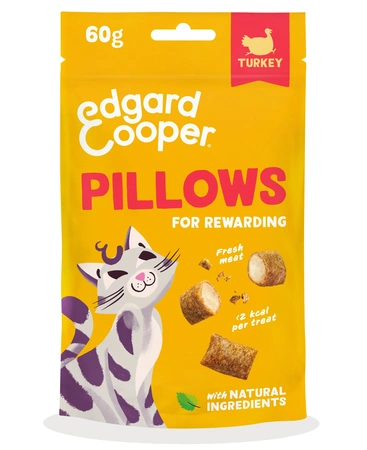 Edgard & Cooper  zakje pillows snacks  kalkoen  Voor Volwassen Katten  60 g - afbeelding 1
