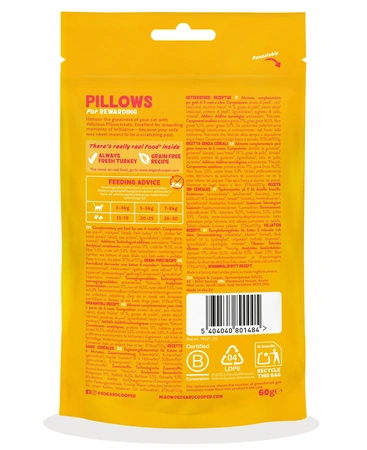 Edgard & Cooper  zakje pillows snacks  kalkoen  Voor Volwassen Katten  60 g - afbeelding 2