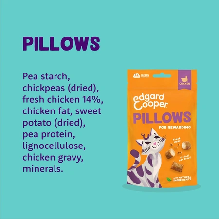 Edgard & Cooper  zakje pillows snacks  kip  Voor Volwassen Katten  60 g - afbeelding 3