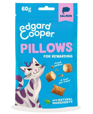 Edgard & Cooper  zakje pillows snacks  zalm  Voor Volwassen Katten  60 g - afbeelding 1