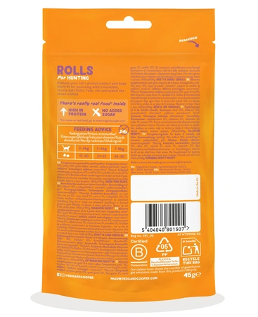 Edgard & Cooper  zakje rolls snacks  kip & kalkoen  Voor Volwassen Katten  45 g - afbeelding 2