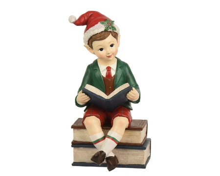 Elf polyresin L22b23.50h41cm rood - afbeelding 1