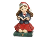 Elf polyresin L23b17.50h36.30cm rood