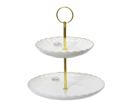 Etagere porselein d20.3h23cm wit