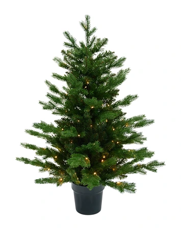 Evergreen Kunstkerstboom Janga in pot deluxe - incl 100 lampjes - H 90 x D 47 cm
