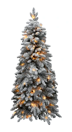 Evergreen Kunstkerstboom Peak besneeuwd - incl 150 lampjes - H 150 x D 65 cm