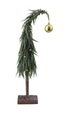 Evergreen Miniboom op stam gouden bal/sneeuwfinish - H 60 cm