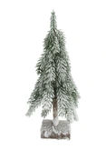 Evergreen Miniboom op stam sneeuwfinish - H 44 cm