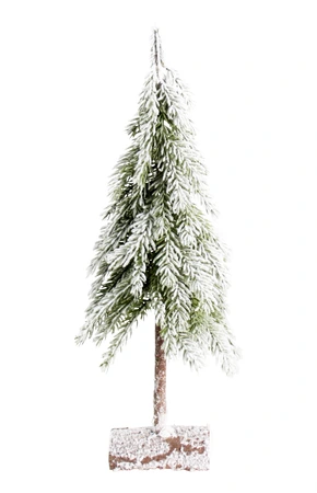 Evergreen Miniboom op stam sneeuwfinish - H 60 cm