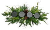 Evergreen Tafelstuk deco dennenappels voor 4 kaarsen - B 66 cm