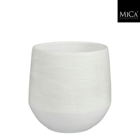 Evora pot rond off white - h23xd24cm