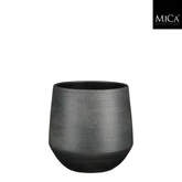 Evora pot rond zwart - h23xd24cm