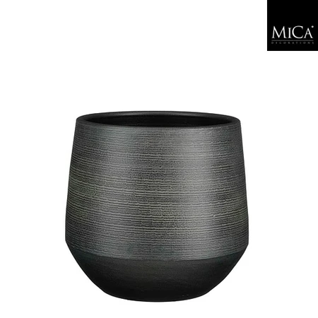 Evora pot rond zwart - h28xd30cm