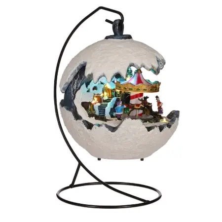 Fairground scenery in ball 2 assorted battery operated - l20,5xw16xh30,5cm