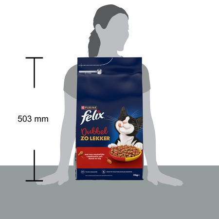 Felix Dubbel Zo Lekker droog adult rund&kip 4kg - afbeelding 2