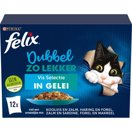 Felix Dubbel Zo Lekker pouch gelei vis sel mp 12x85gr - afbeelding 1