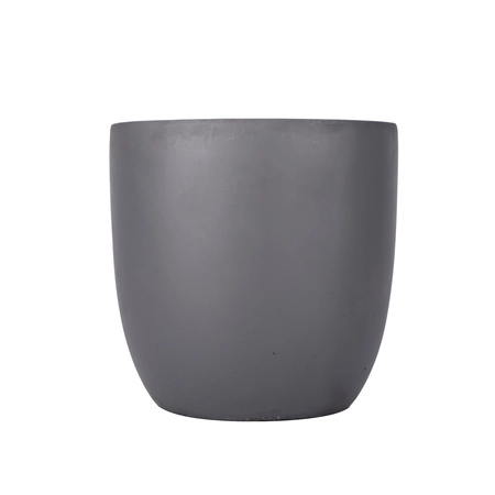 Fibre Clay Eivormige Pot D 42 X H 41 Cm Donkergrijs