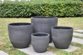 Fibre Clay Pot Donkergrijs - 28 x 28 x 26 cm - afbeelding 3