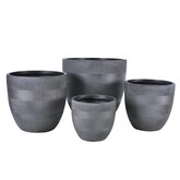 Fibre Clay Pot Donkergrijs - 28 x 28 x 26 cm - afbeelding 2