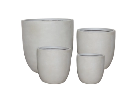 Fibre clay pot egg D 28 x H 27 cm Beige - afbeelding 2