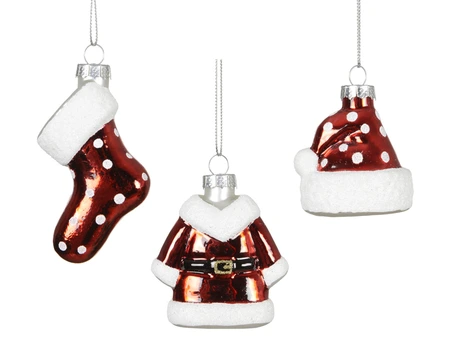 Figuur glas L7.5b4h8cm kerstrood a3 - afbeelding 1