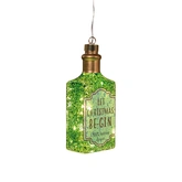 Flesje gin led glas 18.5x8cm groen