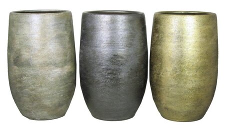 Floran Mixplt vaas mira d32 h50cm 3ass ind.wit/zwart/goud