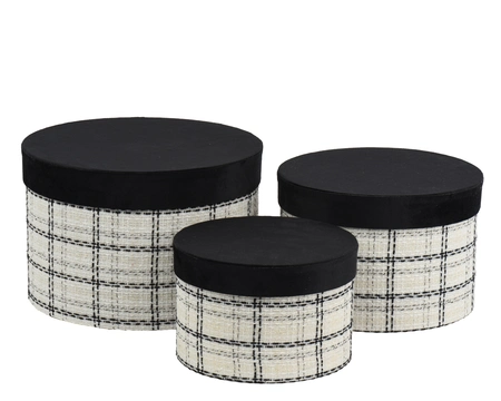 Decoris Cadeaudoos Rechthoek 30,5 x 30,5 x 20 cm Zwart Fluweel Tweed Karton - afbeelding 1