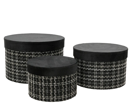 Giftbox karton wit/zwart 3st - afbeelding 1