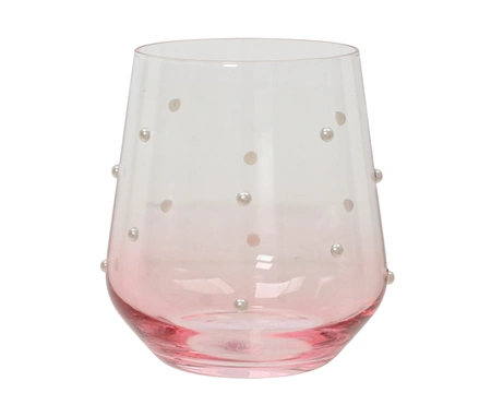 Glas glas d9.50h10.50cm roze