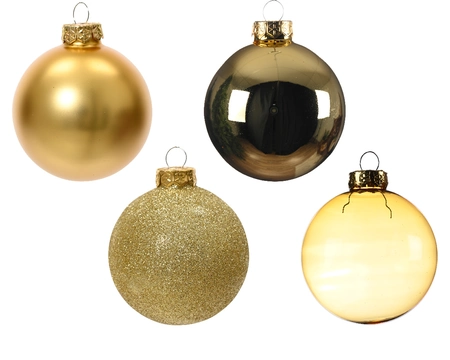 Glazen kerstballen box 42 stuks Lichtgoud - afbeelding 2