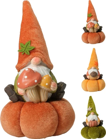 Gnome Op Pompoen 20cm (1 stuk, div. soorten) - afbeelding 1