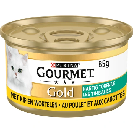 Gourmet Gold Blik Hartig Torentje Kip&Wortel 85Gr