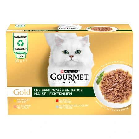 Gourmet Gold blik malse lekkernijen kip/zalm/rund/zeevis 12x85gr - afbeelding 4