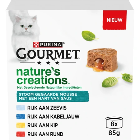 Gourmet Nature''s Creations blik mousse met saus zeevis mp 8x85gr - afbeelding 1