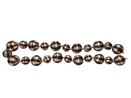Guirlande kerstballen - L180cm Champagne en bruin
