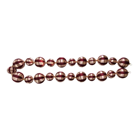 Guirlande kerstballen - L180cm Roze en bordeaux