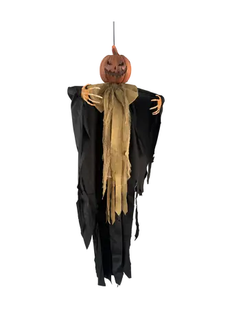 Halloween bewegende animatiepop Pompoen hangend H 120 cm