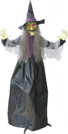 Halloween bewegende pop Heks animatie en geluid - H153cm