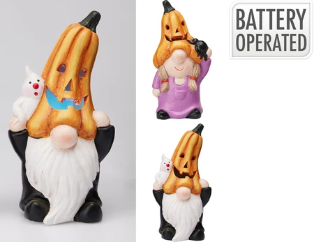 Halloween Gnome Led 195mm (1 stuk, div. soorten) - afbeelding 1