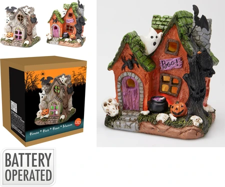 Halloween Huis Met Led (1 stuk, div. soorten) - afbeelding 1