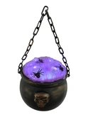 Halloween ketel met spinnenweb licht en geluid - D20 x H17cm