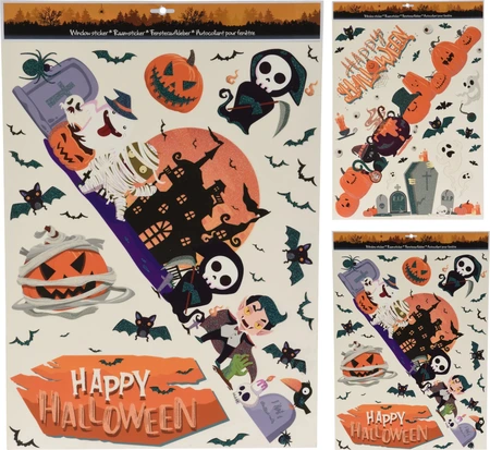 Halloween Raamsticker met Glitter - 60 x 42 cm
