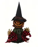 Halloween vogelverschrikker pompoen in de grond animatie en geluid - H70cm