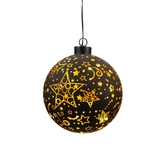 Hanger bal glas stars led d12cm zw