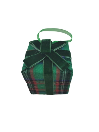 Hanger cadeautje kerstruit - B8xH8cm Groen