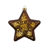 Hanger ster glas led 19cm choco