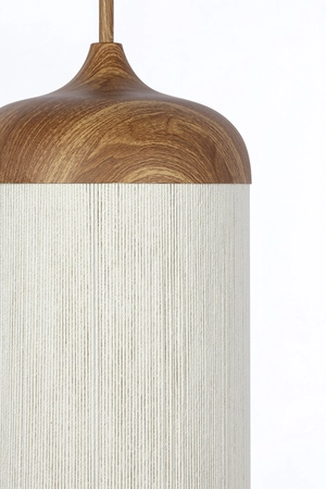 Light & Living Hanging lamp Ø27,5x52 cm DANIA wood print natural+rope cream - afbeelding 2