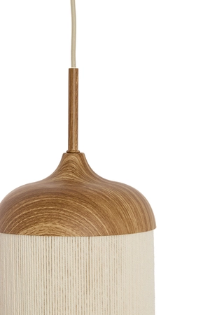 Light & Living Hanging lamp 3L Ø35x32 cm DANIALO wood prnt natrl+rope cream - afbeelding 2